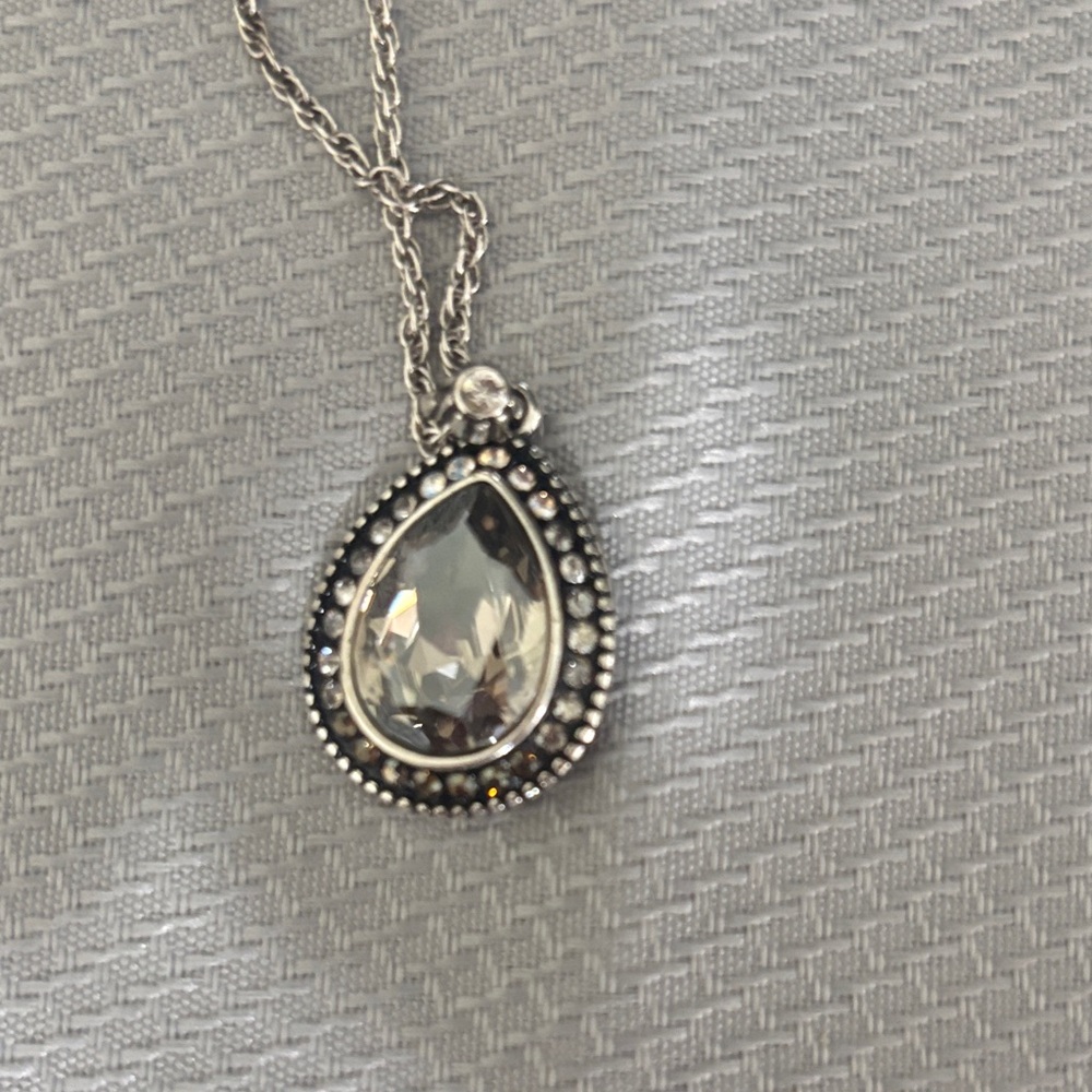 Brighton Elegant Silver Teardrop Pendant Necklace - Picture 5 of 6